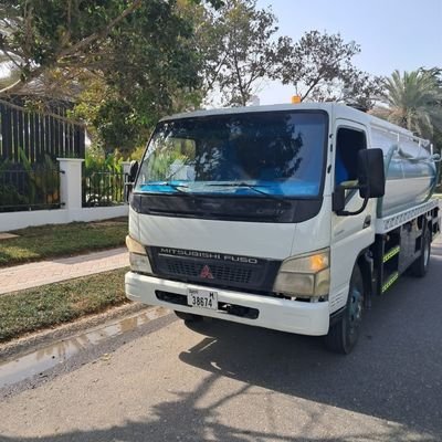 Salt water tanker supplying a Dubai construction site